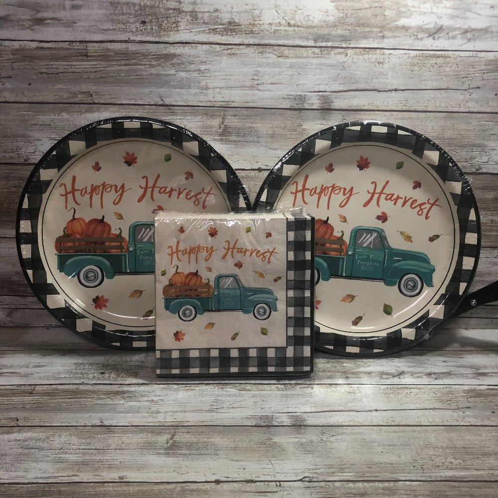 Fall Happy Harvest Disposable Plates and Napkins